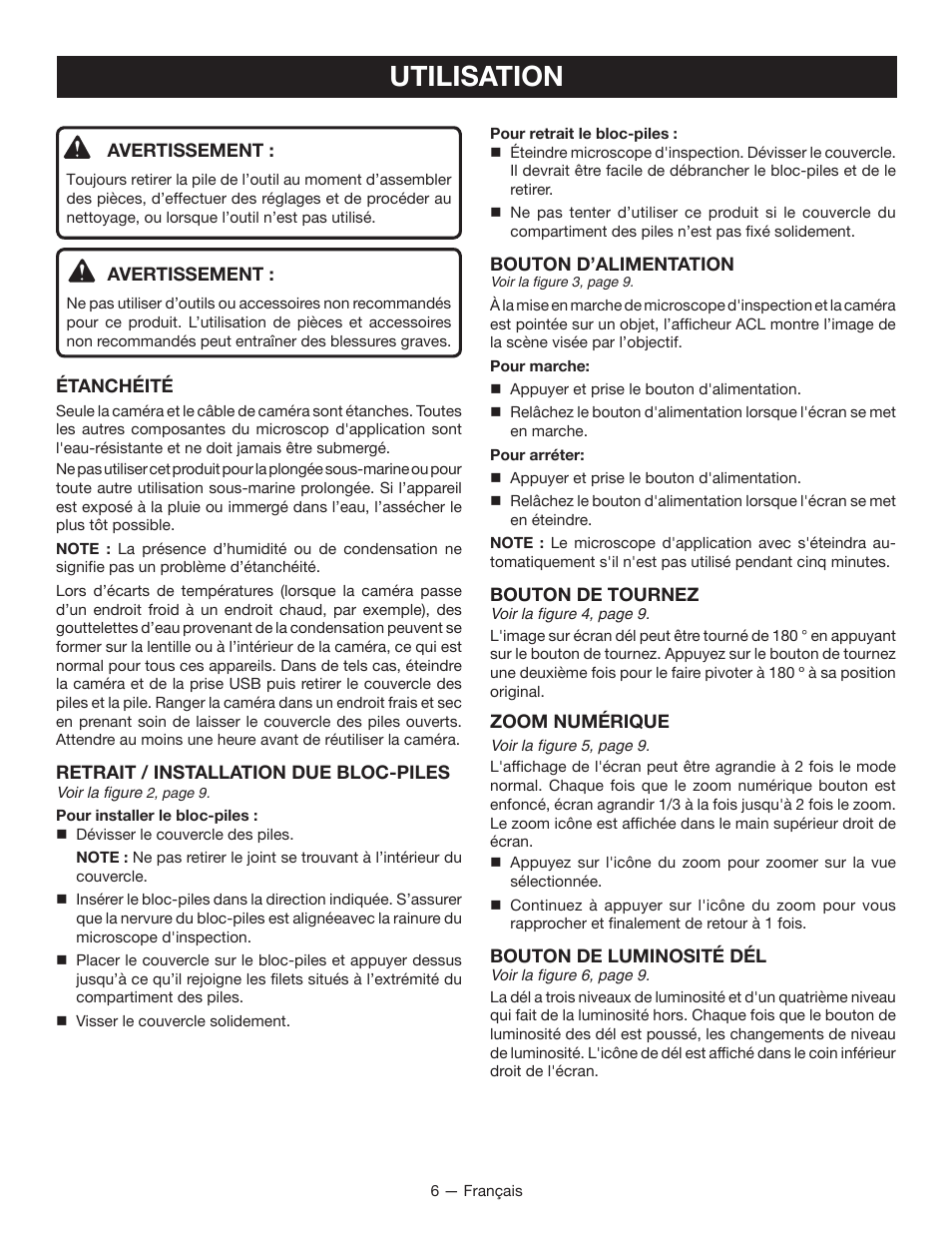 Utilisation | Ryobi RP4205 User Manual | Page 12 / 24