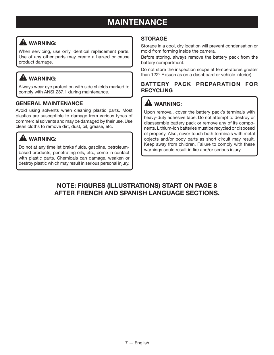 Maintenance | Ryobi RP4205 User Manual | Page 7 / 24