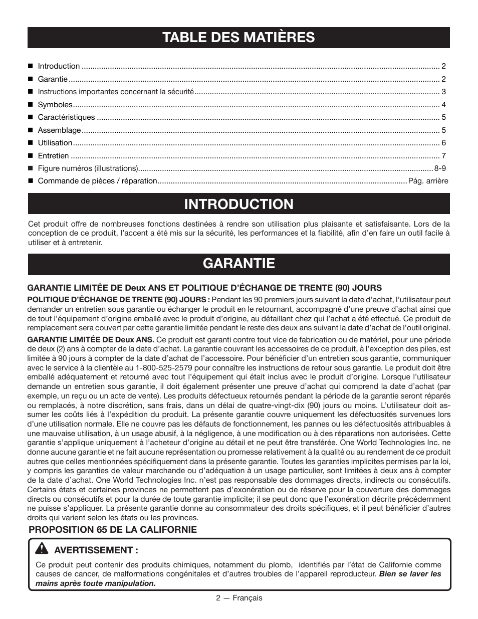 Ryobi RP4205 User Manual | Page 8 / 24