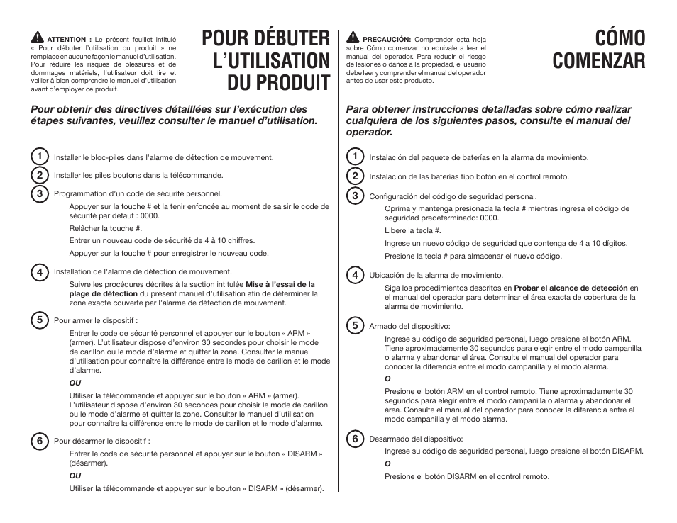 Pour débuter l’utilisation du produit, Cómo comenzar | Ryobi RP4300 User Manual | Page 2 / 2