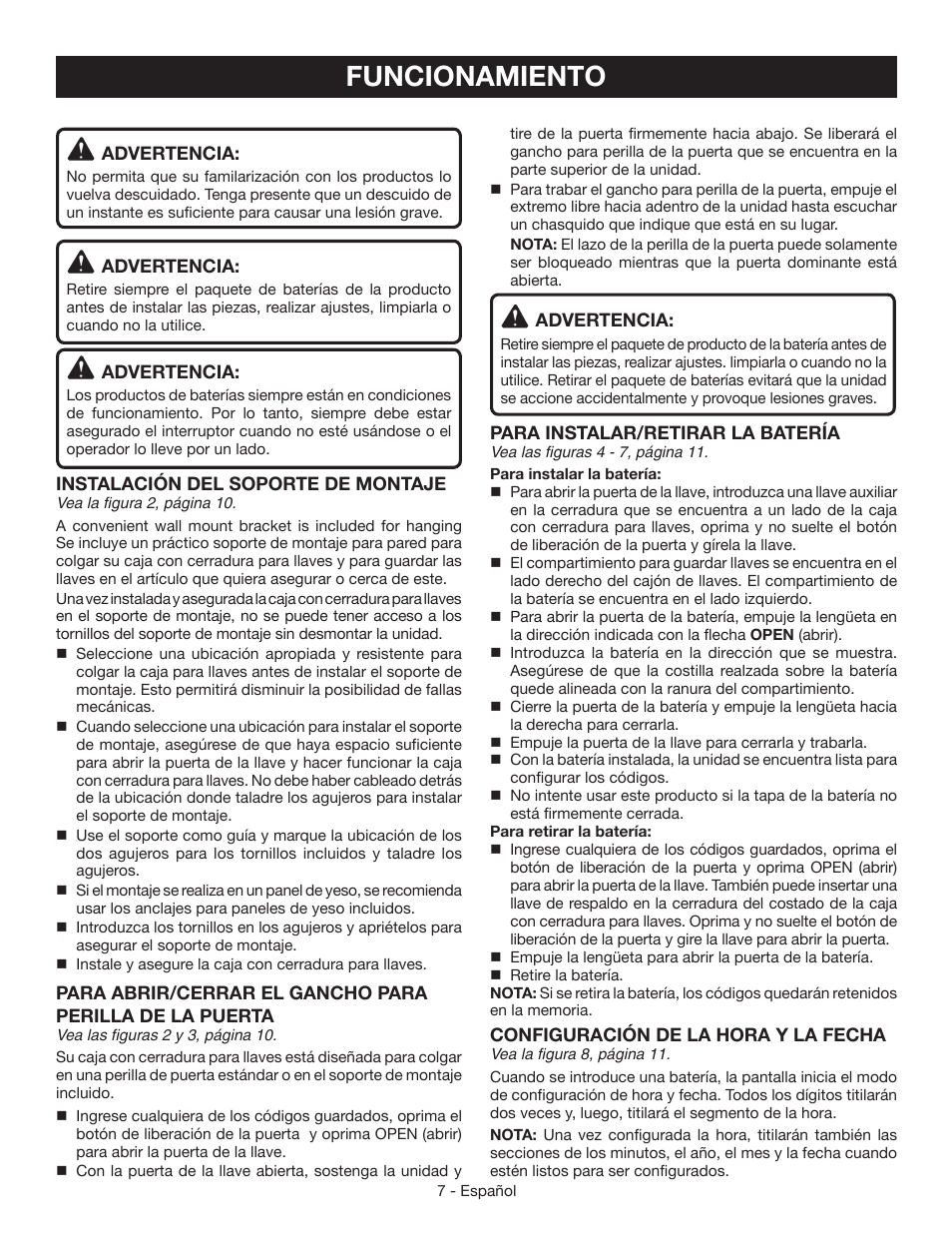 Funcionamiento | Ryobi RP4310 User Manual | Page 22 / 28