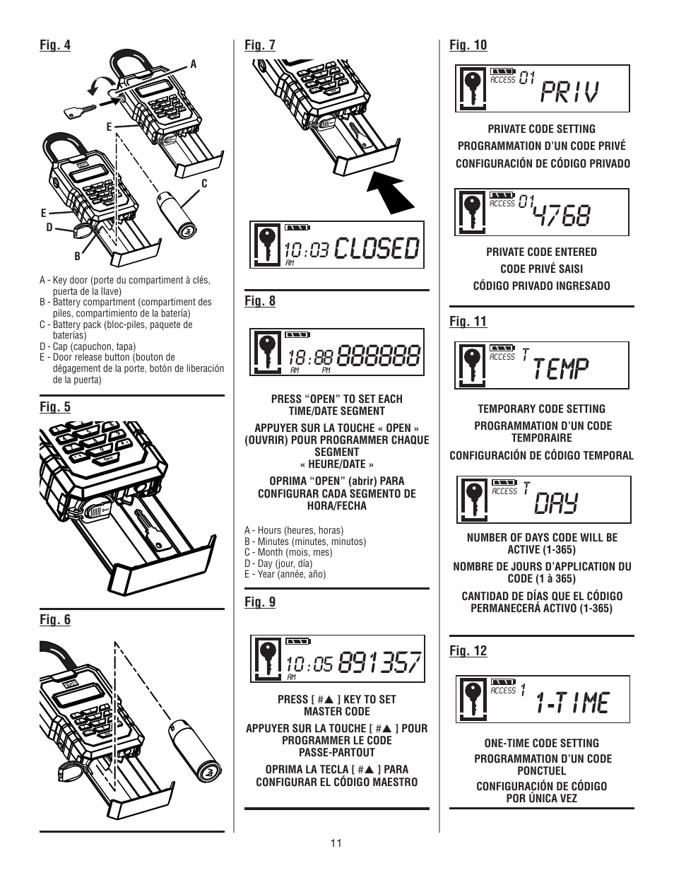 Closed, Priv, Temp | Time | Ryobi RP4310 User Manual | Page 26 / 28