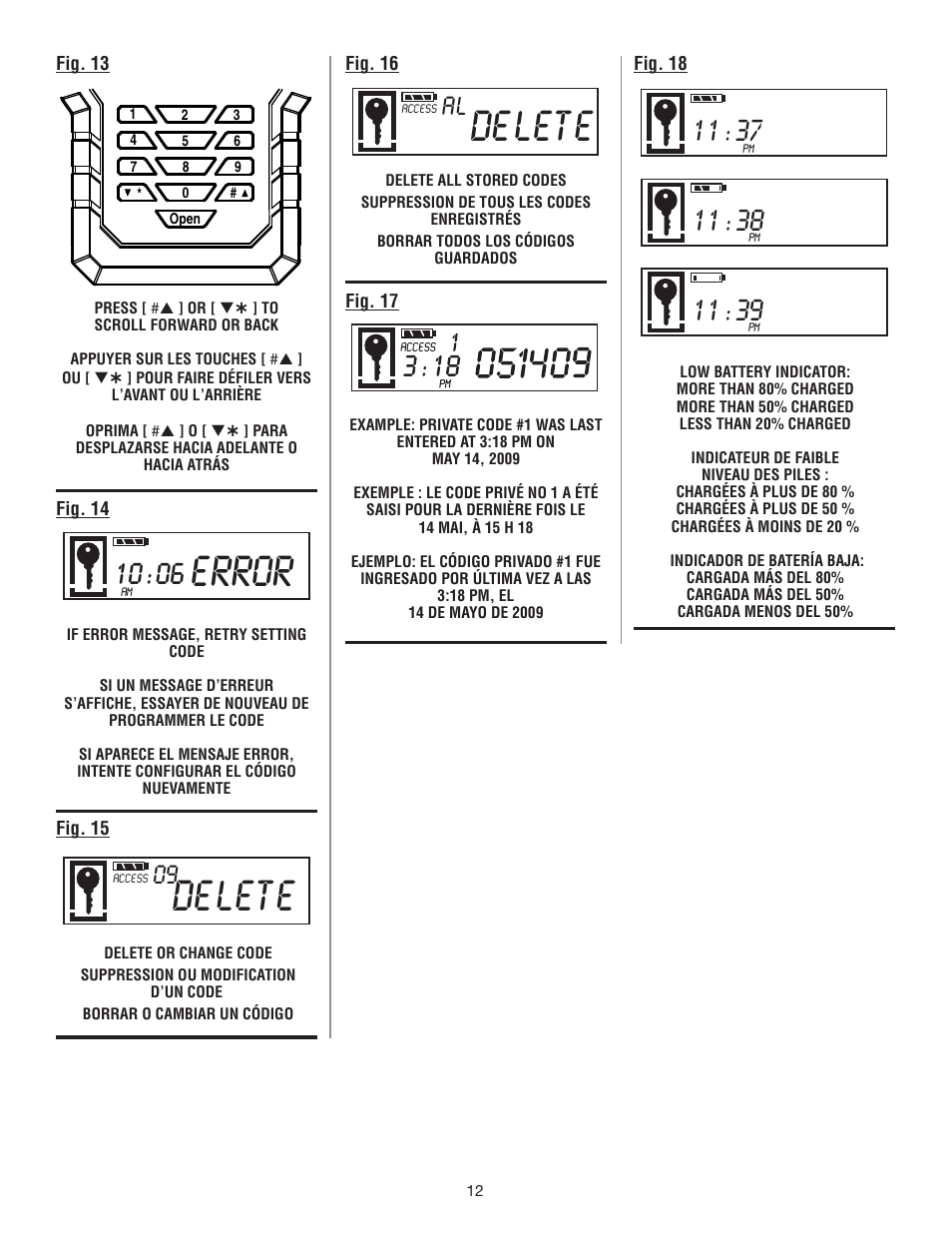 Delete, Error | Ryobi RP4310 User Manual | Page 27 / 28