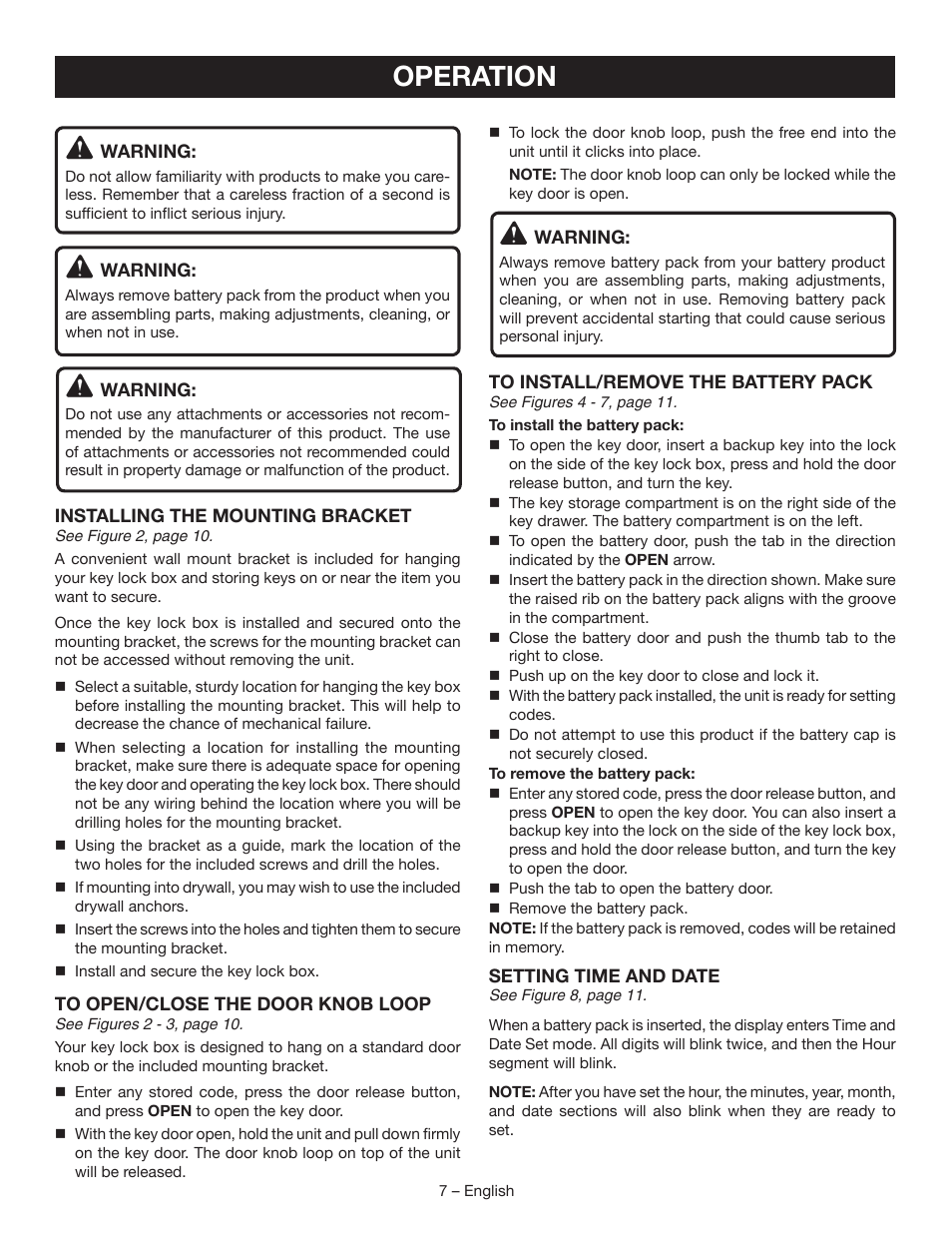 Operation | Ryobi RP4310 User Manual | Page 7 / 28