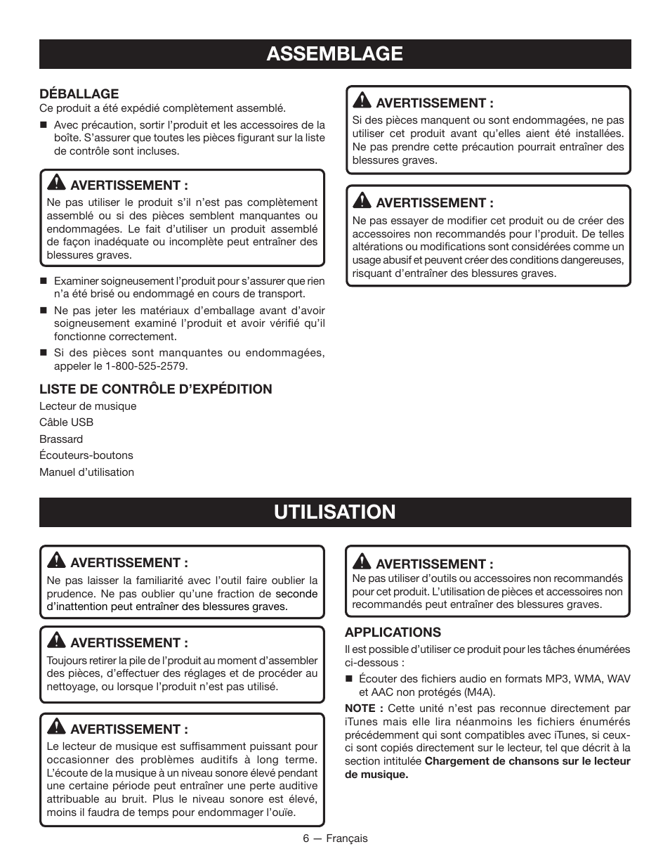 Assemblage, Utilisation | Ryobi RP4510 User Manual | Page 14 / 28