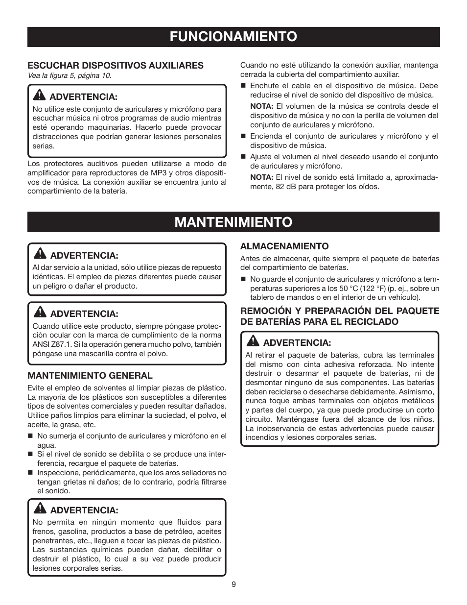 Funcionamiento mantenimiento | Ryobi RP4530 User Manual | Page 25 / 28