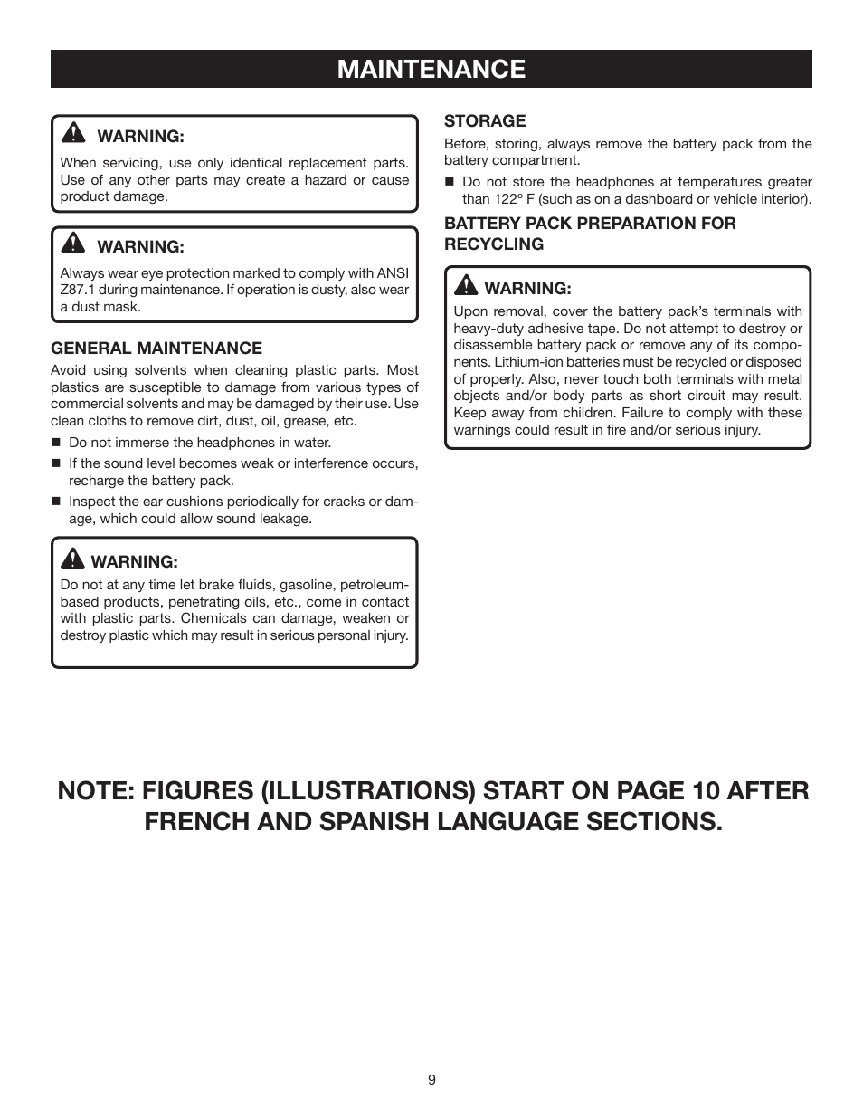 Maintenance | Ryobi RP4530 User Manual | Page 9 / 28