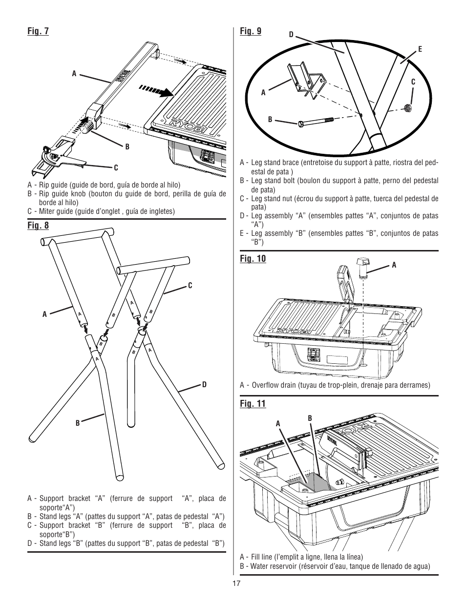 Fig. 7, Fig. 9 | Ryobi WS720 User Manual | Page 40 / 44