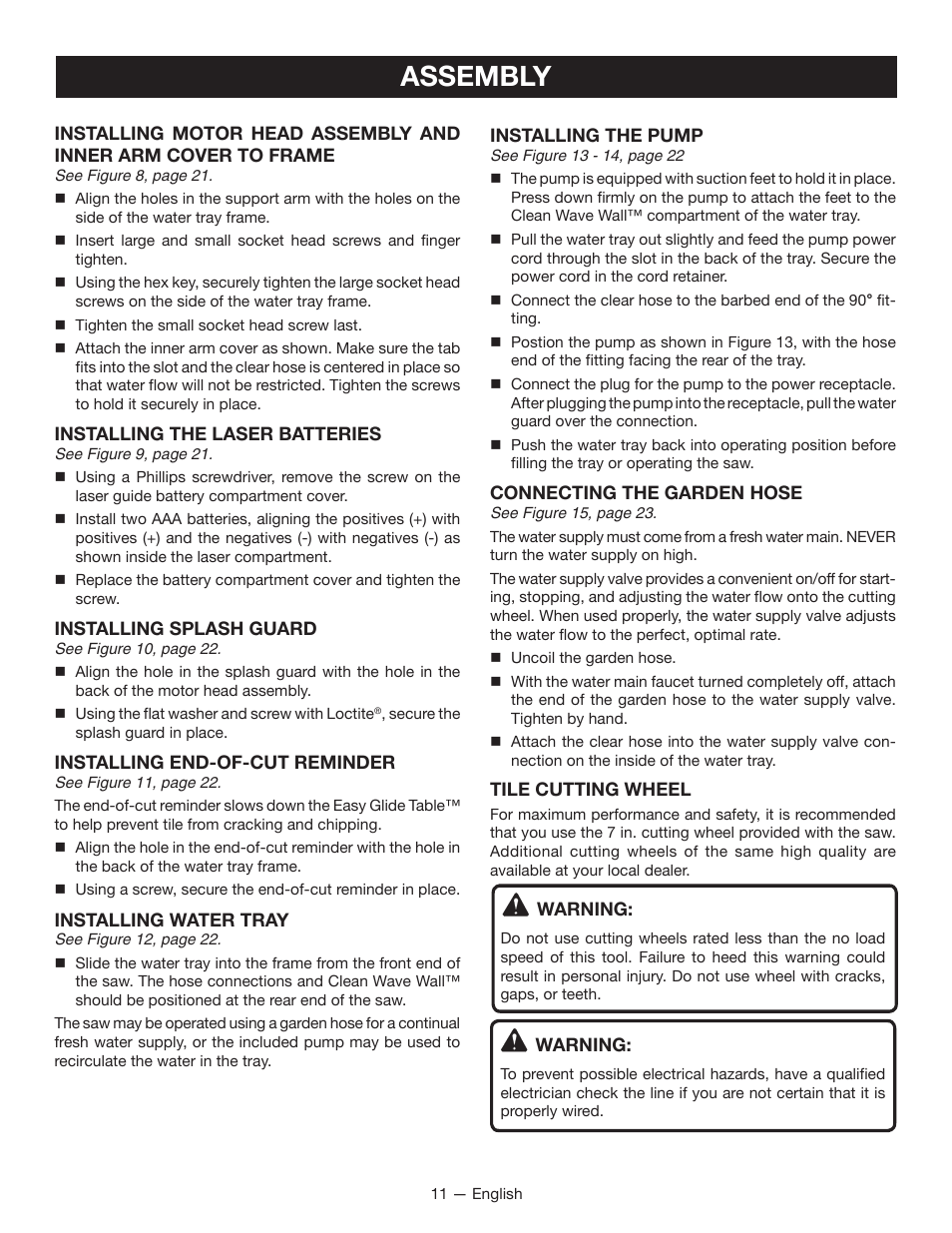 Assembly | Ryobi WS750L User Manual | Page 11 / 60