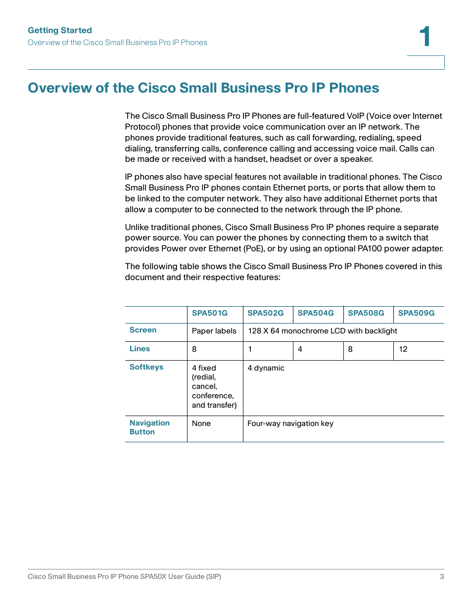 Overview of the cisco small business pro ip phones | Cisco 509G User Manual | Page 10 / 94