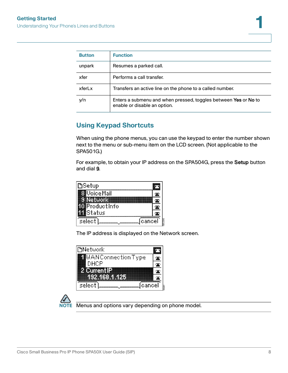 Using keypad shortcuts | Cisco 509G User Manual | Page 15 / 94