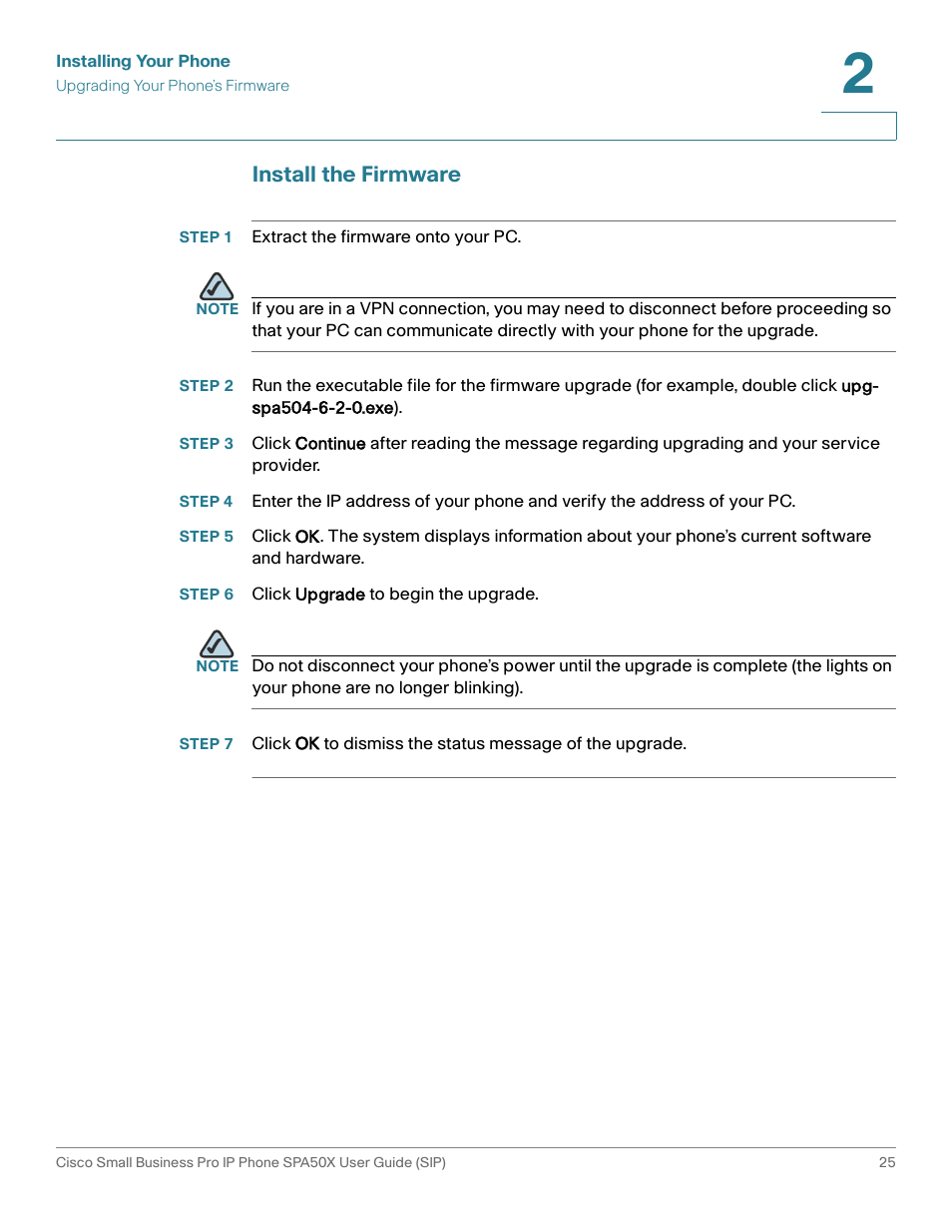 Install the firmware | Cisco 509G User Manual | Page 32 / 94