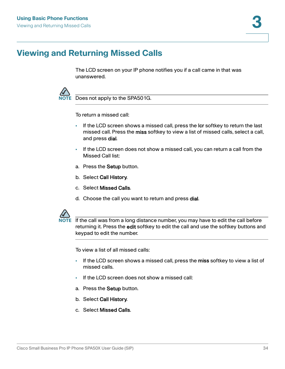 Viewing and returning missed calls | Cisco 509G User Manual | Page 41 / 94