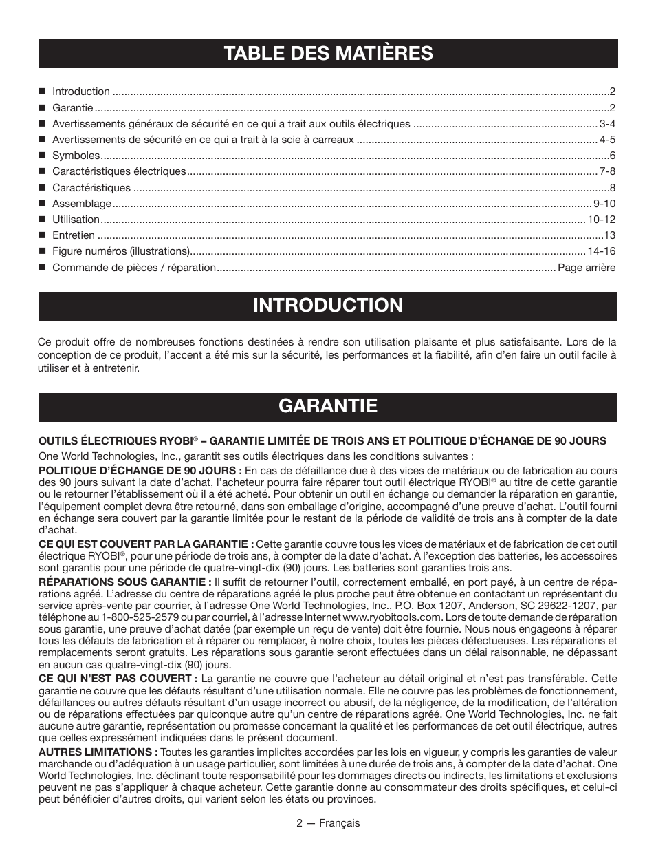 Ryobi TC400 User Manual | Page 15 / 44
