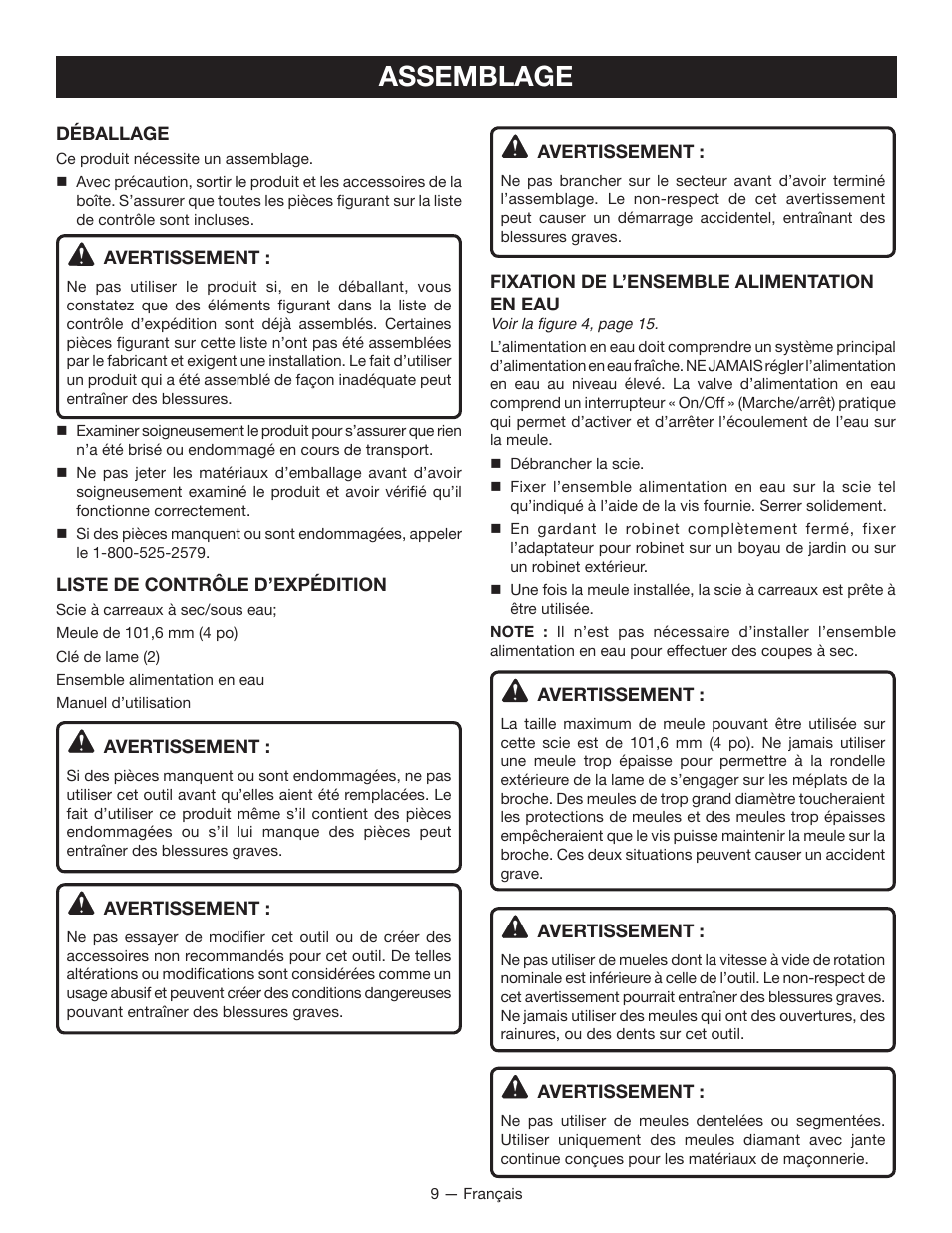 Assemblage | Ryobi TC400 User Manual | Page 22 / 44