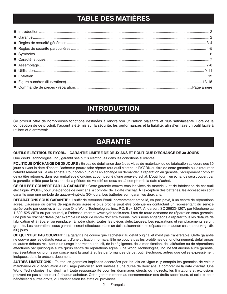 Ryobi P580 User Manual | Page 13 / 40