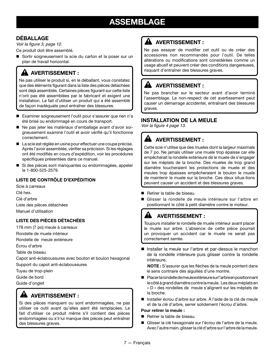 Assemblage | Ryobi WS722L User Manual | Page 17 / 36