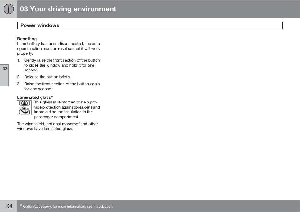 03 your driving environment | Volvo 2013 XC70 User Manual | Page 106 / 382