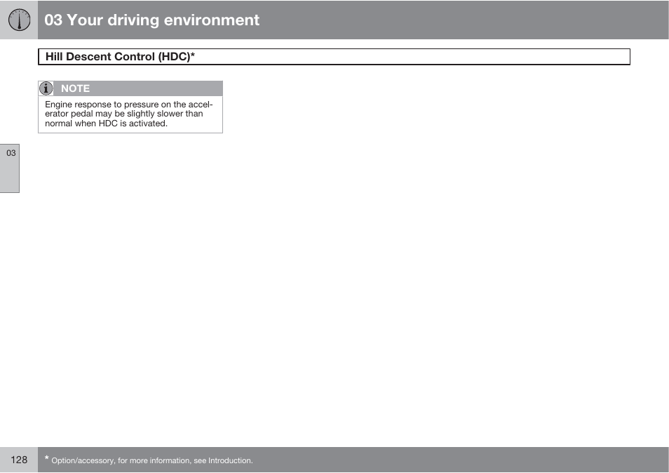 03 your driving environment | Volvo 2013 XC70 User Manual | Page 130 / 382