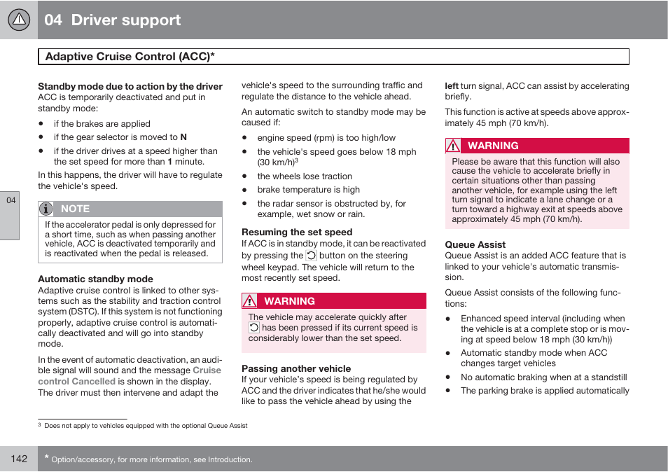 04 driver support | Volvo 2013 XC70 User Manual | Page 144 / 382