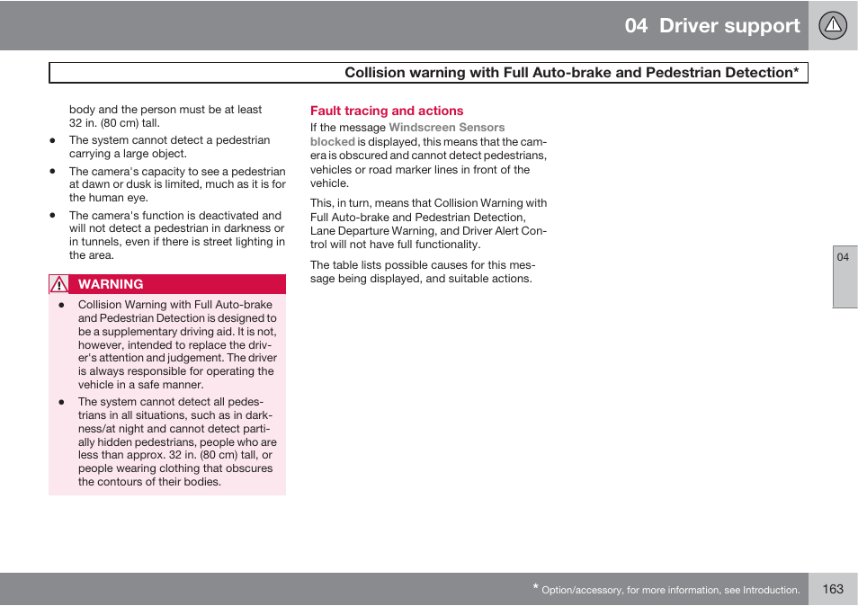 04 driver support | Volvo 2013 XC70 User Manual | Page 165 / 382