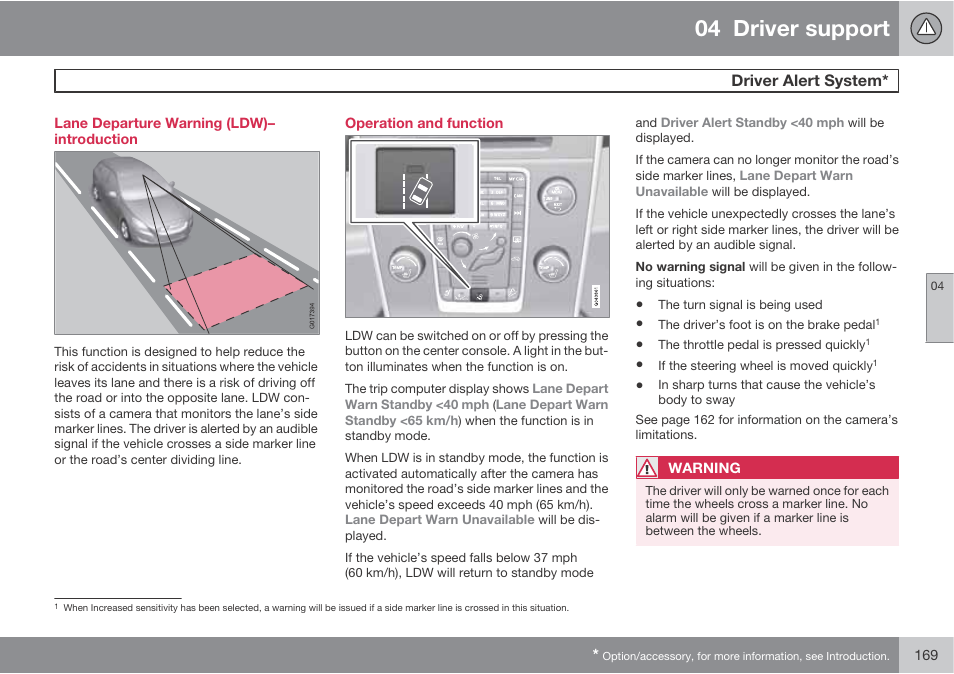 04 driver support | Volvo 2013 XC70 User Manual | Page 171 / 382