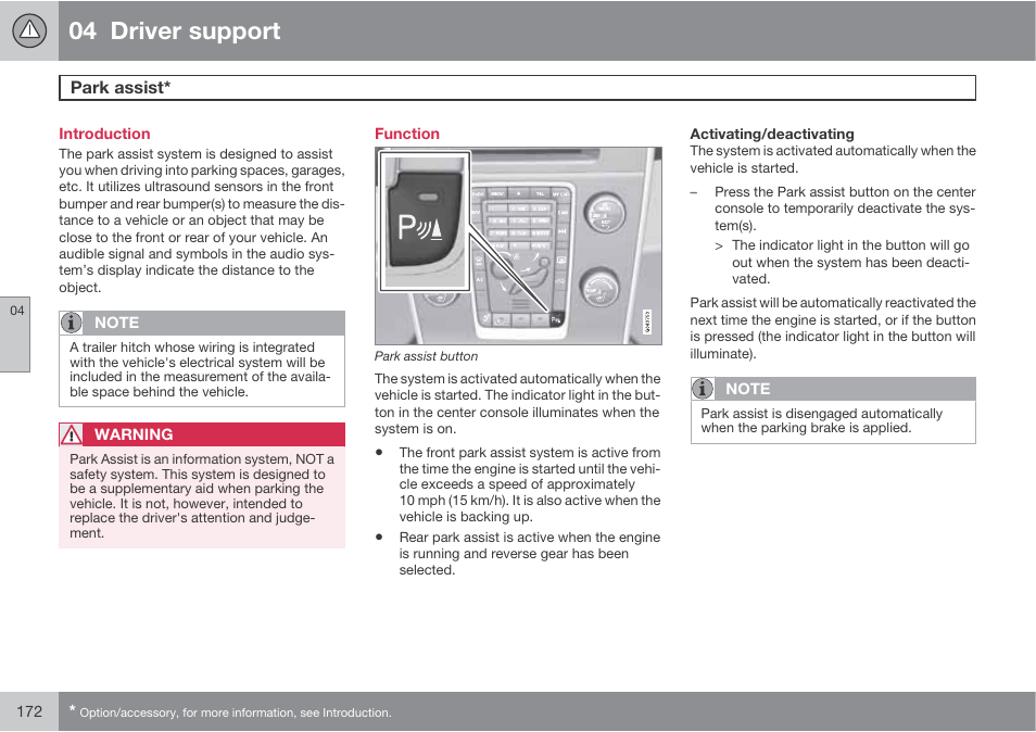 04 driver support | Volvo 2013 XC70 User Manual | Page 174 / 382