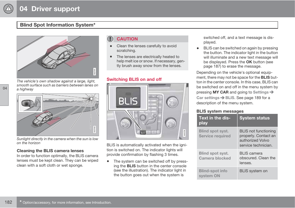 04 driver support | Volvo 2013 XC70 User Manual | Page 184 / 382