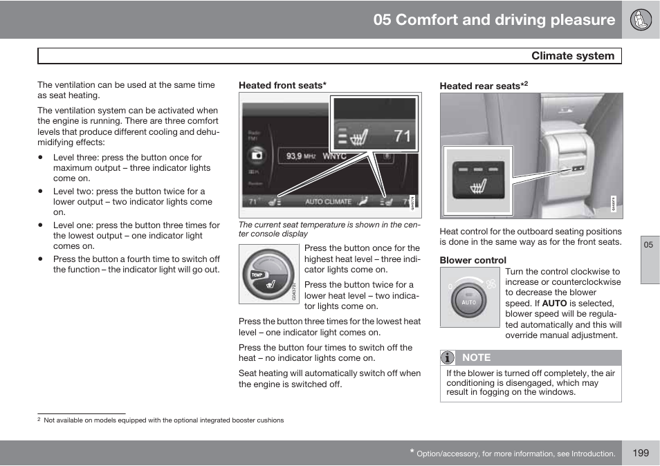 05 comfort and driving pleasure | Volvo 2013 XC70 User Manual | Page 201 / 382