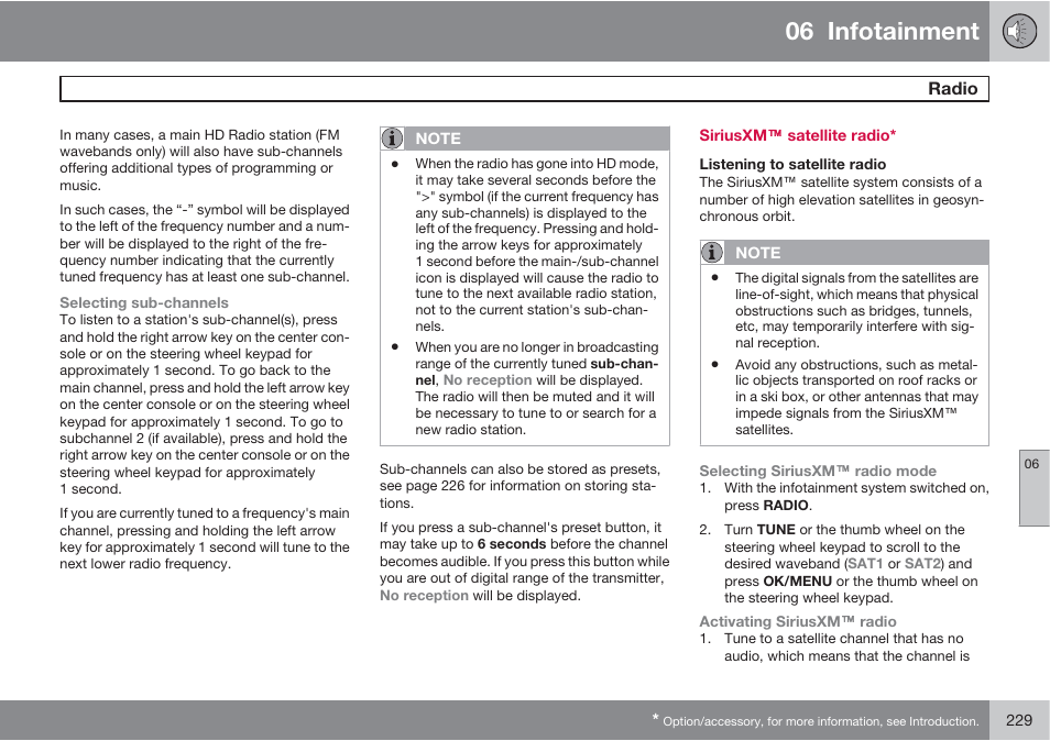 06 infotainment | Volvo 2013 XC70 User Manual | Page 231 / 382