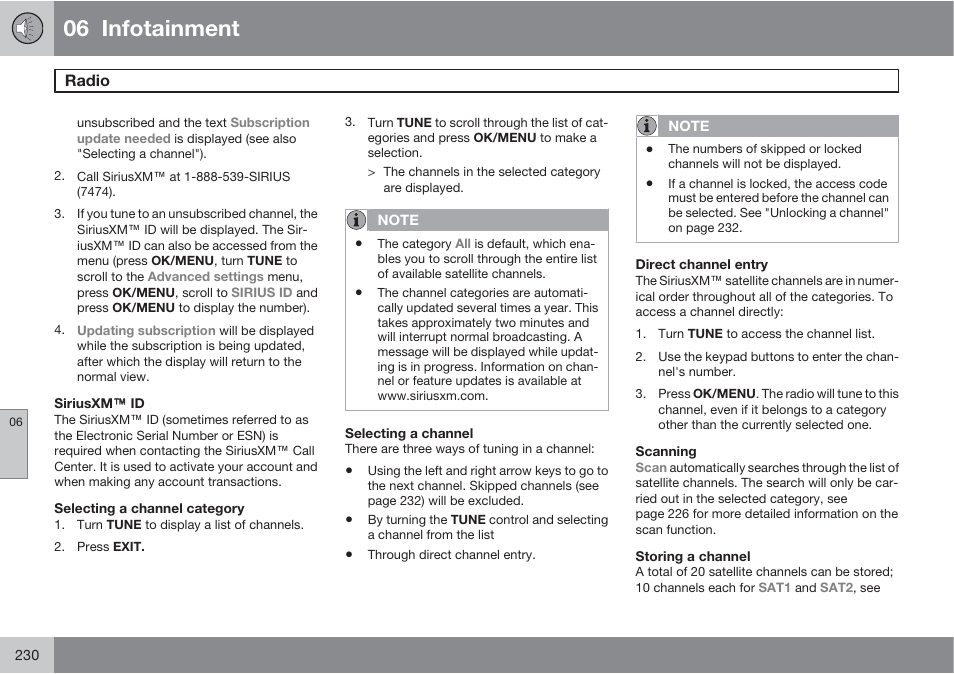 06 infotainment | Volvo 2013 XC70 User Manual | Page 232 / 382