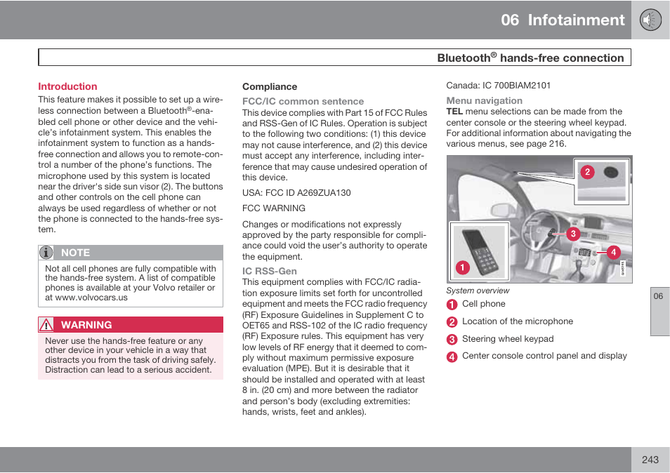 06 infotainment | Volvo 2013 XC70 User Manual | Page 245 / 382