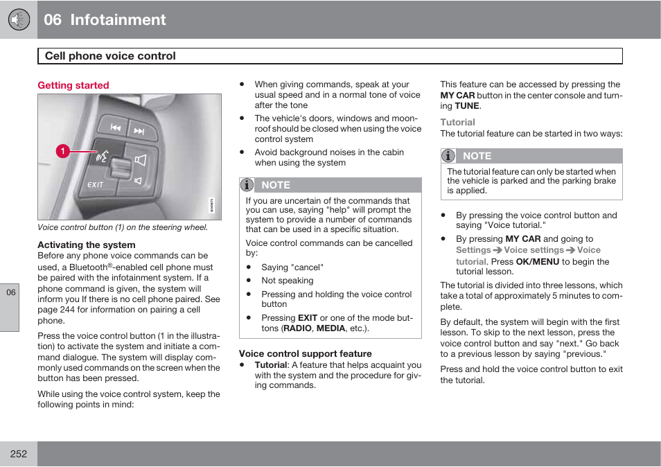 06 infotainment | Volvo 2013 XC70 User Manual | Page 254 / 382