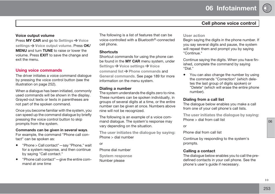 06 infotainment | Volvo 2013 XC70 User Manual | Page 255 / 382