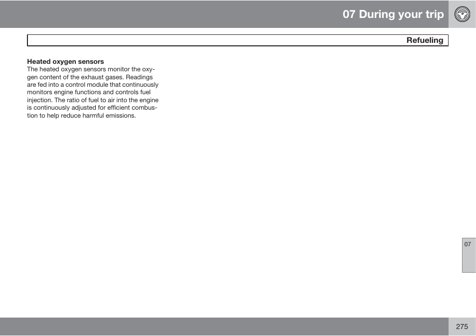 07 during your trip | Volvo 2013 XC70 User Manual | Page 277 / 382