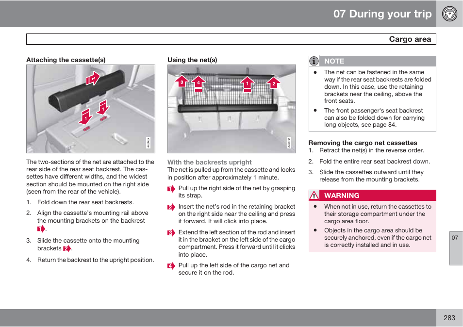 07 during your trip | Volvo 2013 XC70 User Manual | Page 285 / 382