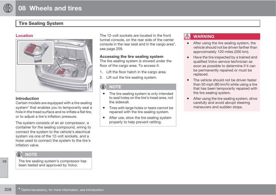 08 wheels and tires | Volvo 2013 XC70 User Manual | Page 310 / 382