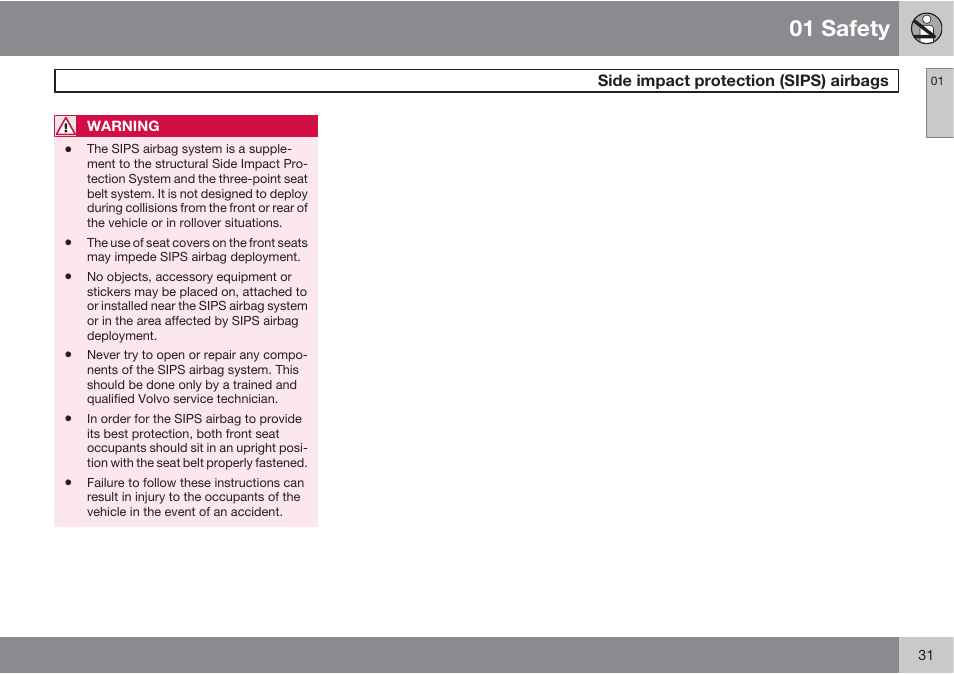 01 safety | Volvo 2013 XC70 User Manual | Page 33 / 382