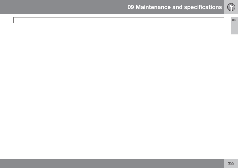 09 maintenance and specifications | Volvo 2013 XC70 User Manual | Page 357 / 382