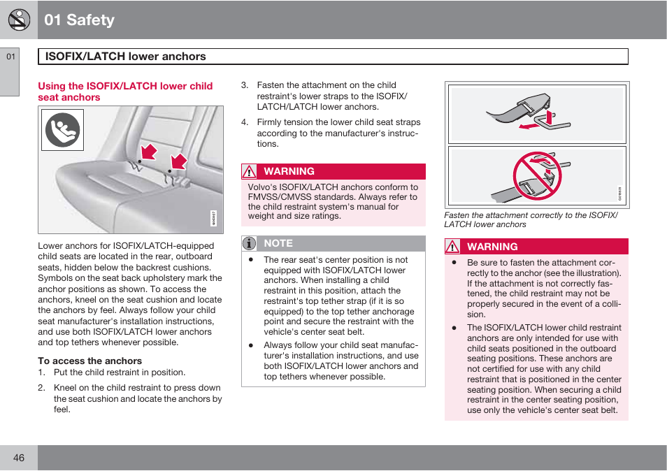 01 safety | Volvo 2013 XC70 User Manual | Page 48 / 382