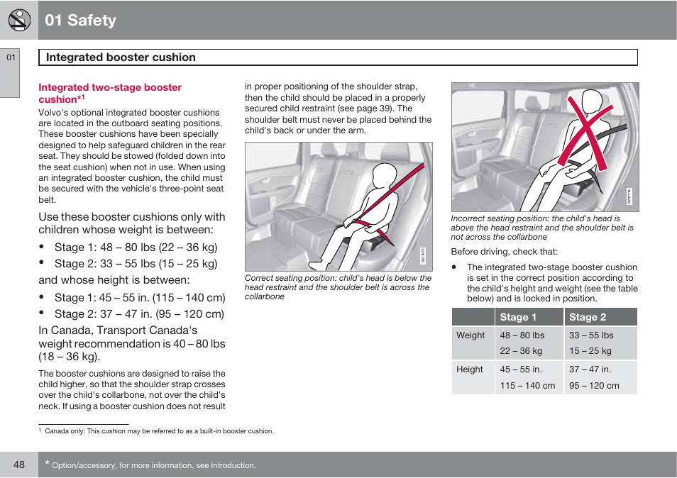 01 safety | Volvo 2013 XC70 User Manual | Page 50 / 382