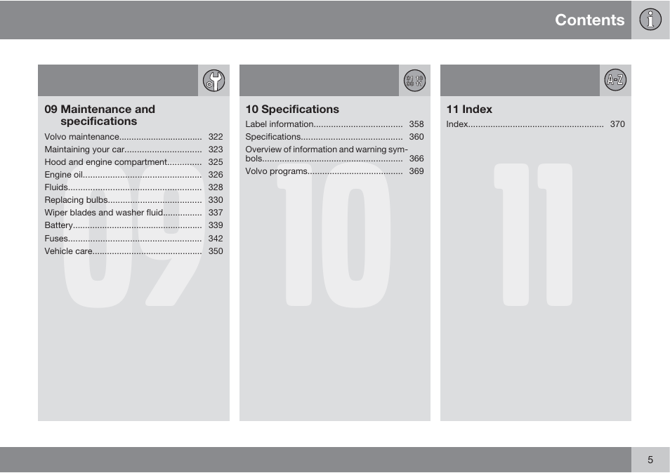 Volvo 2013 XC70 User Manual | Page 7 / 382