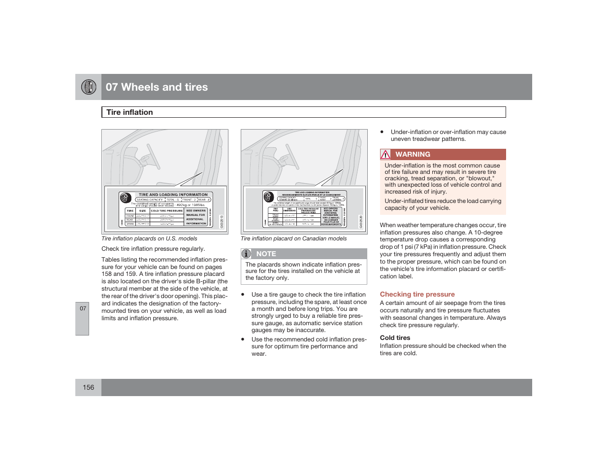 07 wheels and tires | Volvo 2009 S60 User Manual | Page 156 / 254