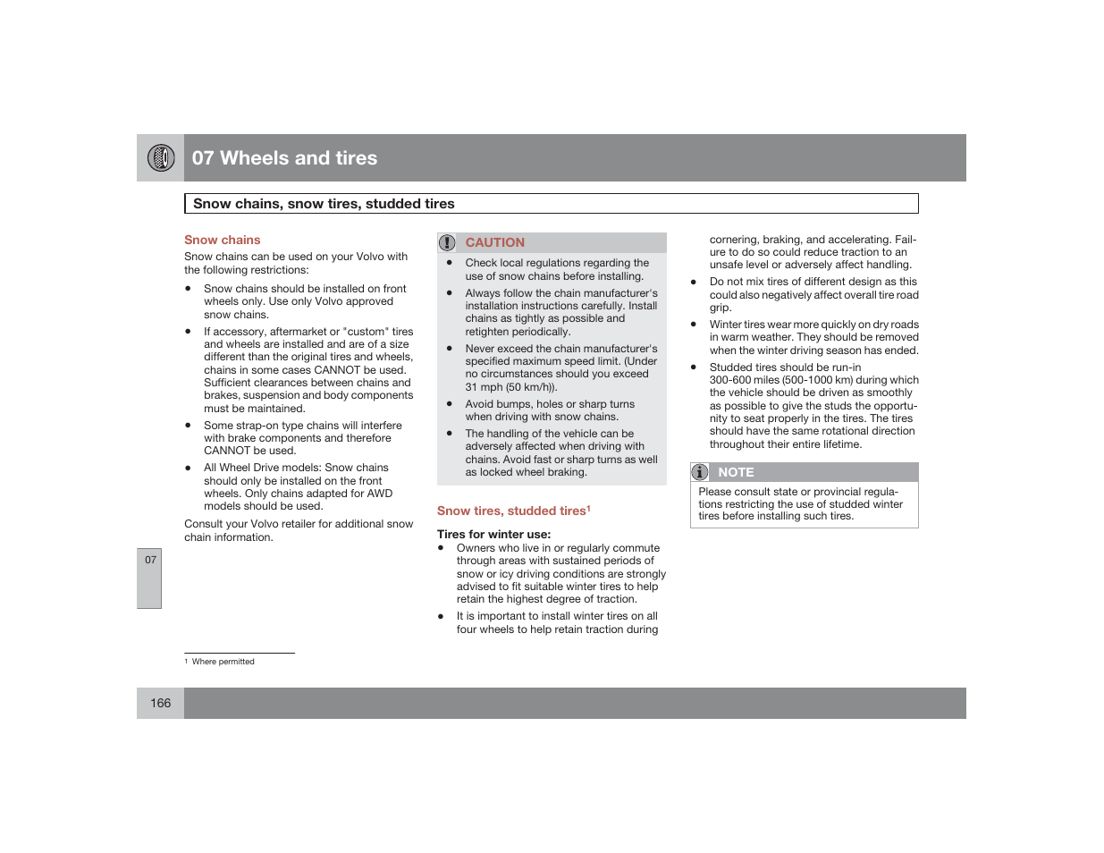 07 wheels and tires | Volvo 2009 S60 User Manual | Page 166 / 254