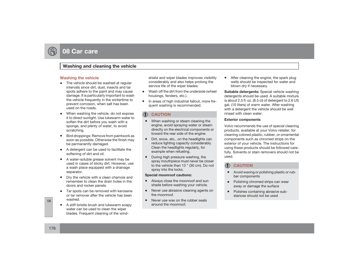 08 car care | Volvo 2009 S60 User Manual | Page 176 / 254