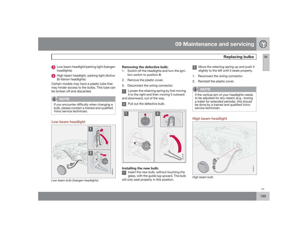 09 maintenance and servicing | Volvo 2009 S60 User Manual | Page 199 / 254