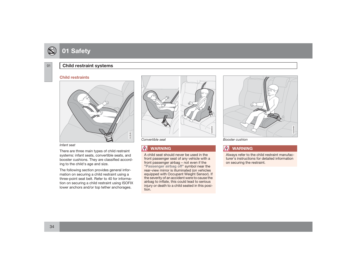 01 safety | Volvo 2009 S60 User Manual | Page 34 / 254