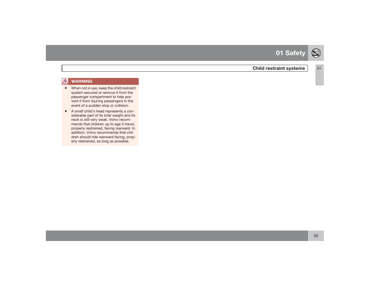 01 safety | Volvo 2009 S60 User Manual | Page 35 / 254