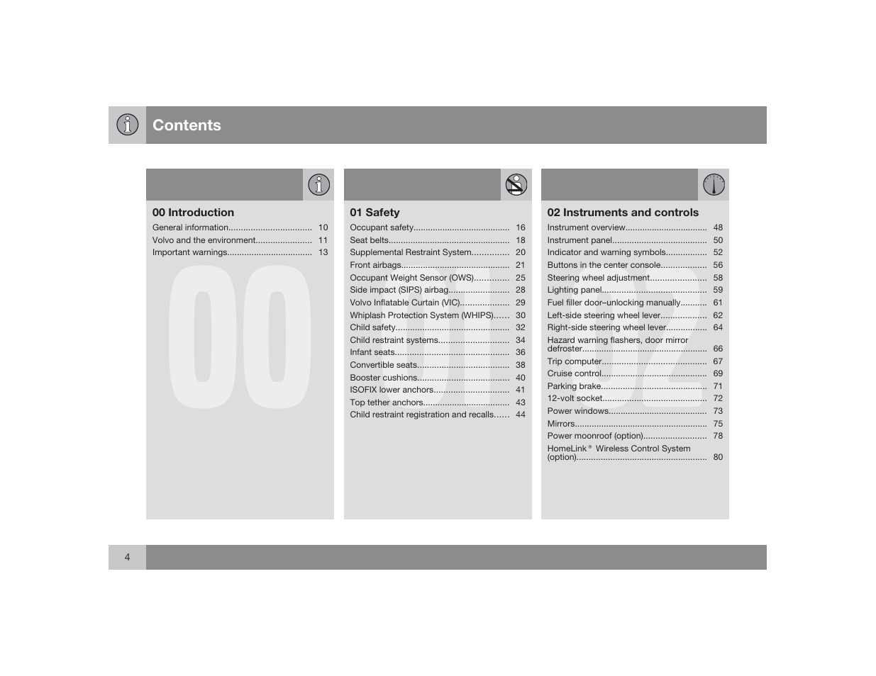 Volvo 2009 S60 User Manual | Page 4 / 254