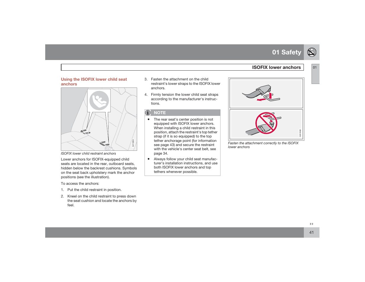 01 safety | Volvo 2009 S60 User Manual | Page 41 / 254